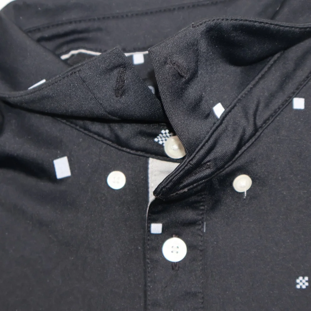 Nike Dri-FIT Bandon Dunes Golf Resort Polo Shirt Black Geometric Mens Medium